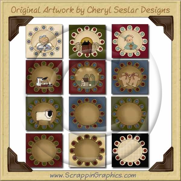 Penny Rug Squares Collection Graphics Clip Art Download - Click Image to Close