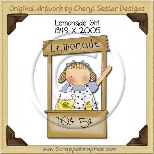 Lemonade Girl Single Graphics Clip Art Download