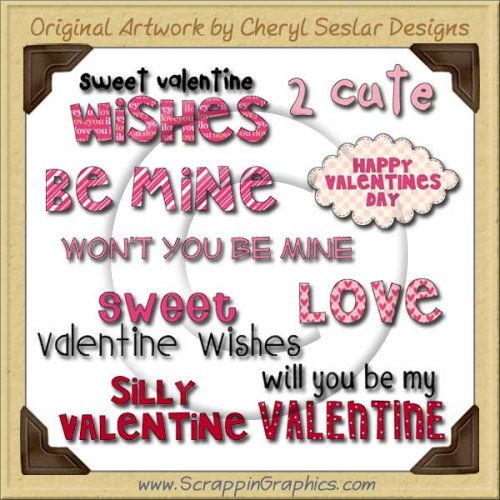 Valentine Titles Limited Pro Clip Art Graphics