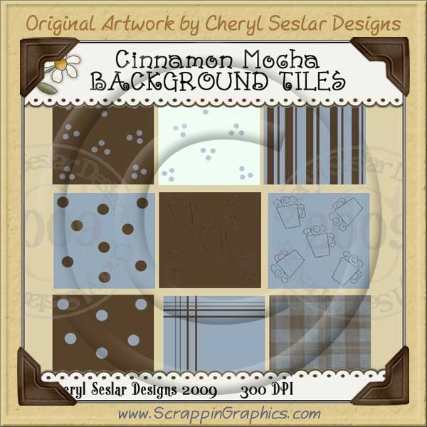 Cinnamon Mocha Background Tiles Clip Art Graphics - Click Image to Close