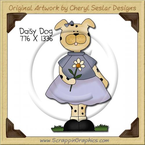 Daisy Dog Single Clip Art Graphic Download