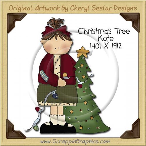 Christmas Tree Kate Single Clip Art Graphic Download
