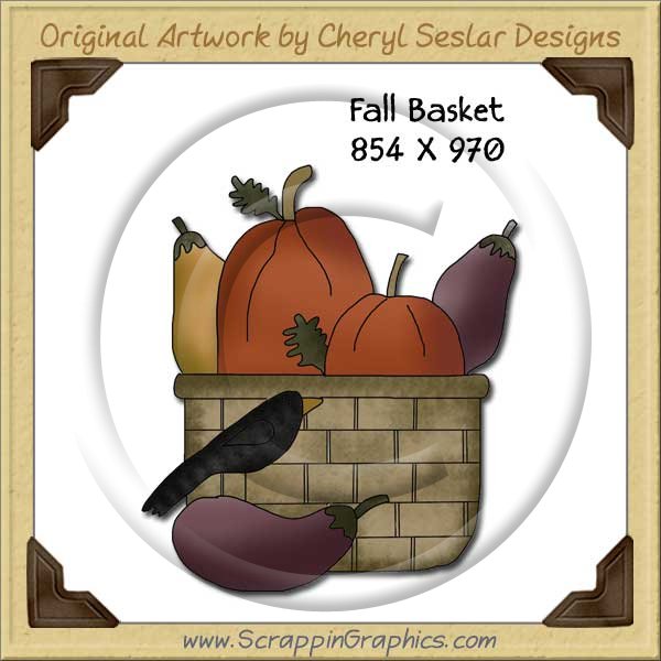 Fall Basket Single Graphics Clip Art Download - Click Image to Close
