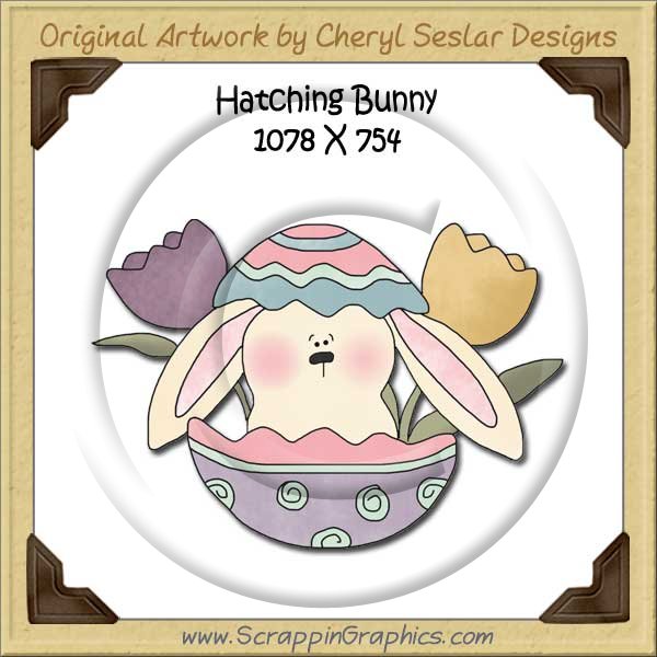 Hatching Bunny Single Graphics Clip Art Download - Click Image to Close