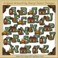 Cabin Alphabet & Numbers Graphics Clip Art Graphics