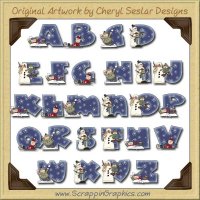 Snow Fun Alphabet & Numbers Clip Art Download