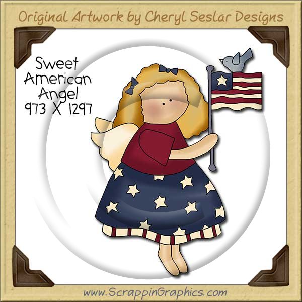 Sweet America Angel Single Clip Art Graphic Download - Click Image to Close
