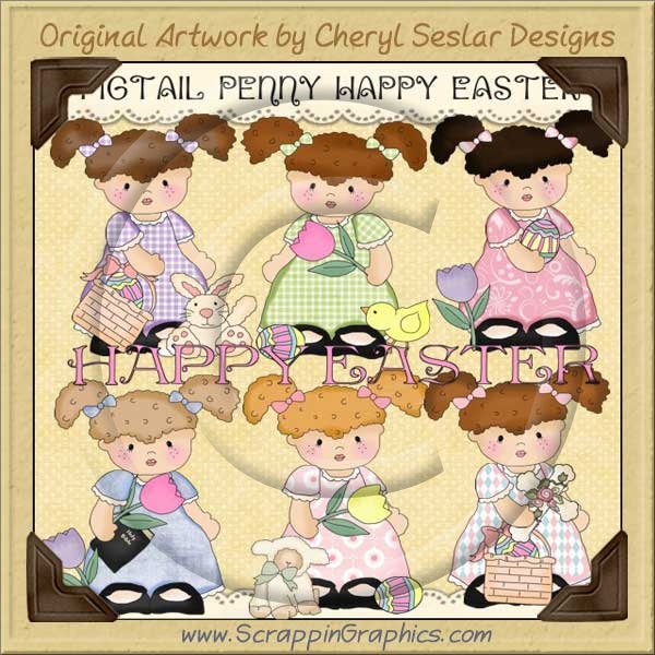 Pigtail Penny Happy Easters Limited Pro Clip Art Graphics - Click Image to Close