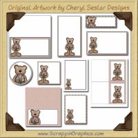 Flower Teddy Printable Pack Graphics Clip Art Download