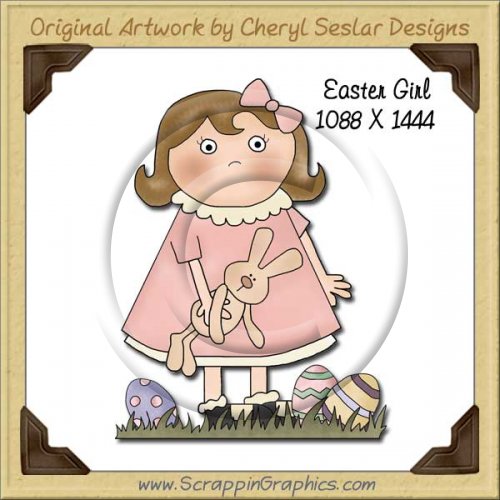 Easter Girl Single Graphics Clip Art Download