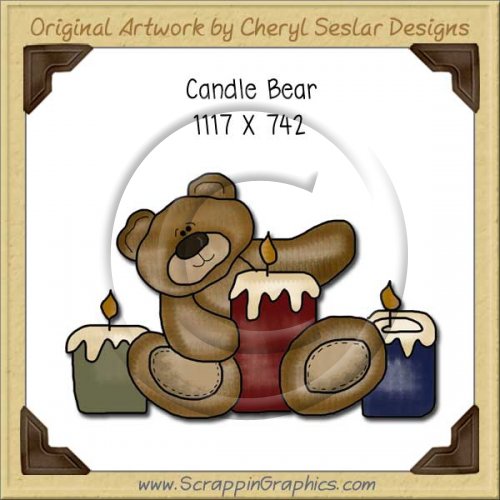 Candle Bear Single Graphics Clip Art Download