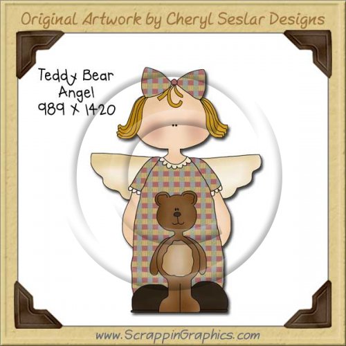 Teddy Bear Angel Single Graphics Clip Art Download