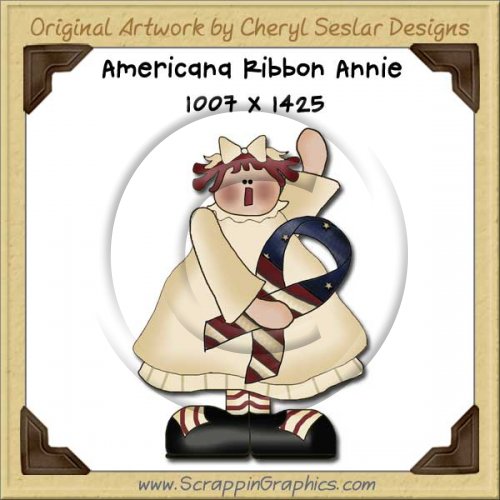 Americana Ribbon Annie Single Graphics Clip Art Download