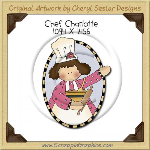 Chef Charlotte Single Clip Art Graphic Download