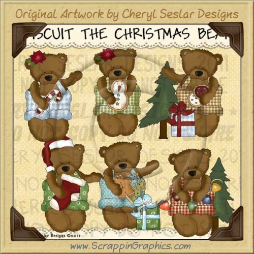 Biscuit The Christmas Bear Limited Pro Clip Art Graphics