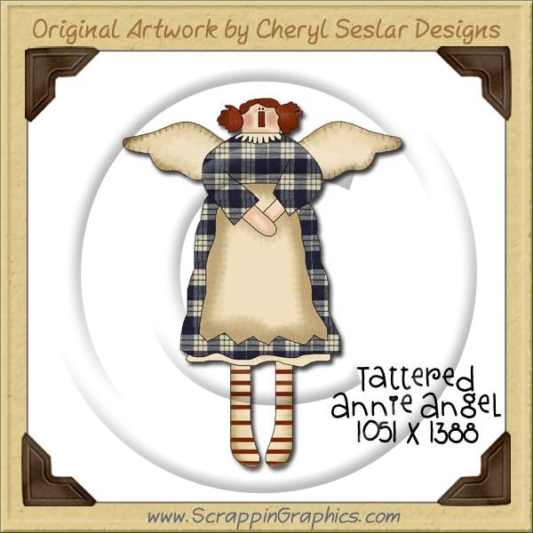 Tattered Annie Angel Single Graphics Clip Art Download - Click Image to Close