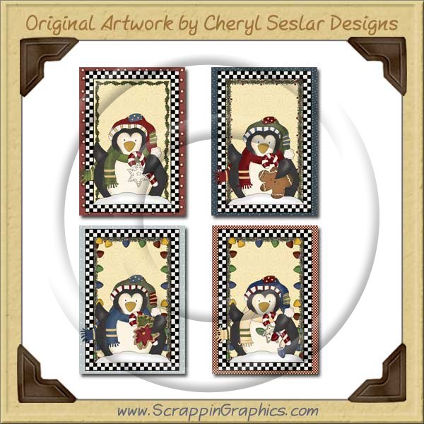 Holiday Penguin Cards Collection Printable Craft Download - Click Image to Close