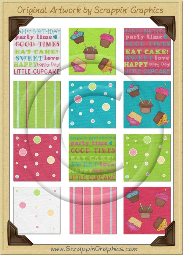 Sweet Cupcake Background Tiles Clip Art Graphics - Click Image to Close