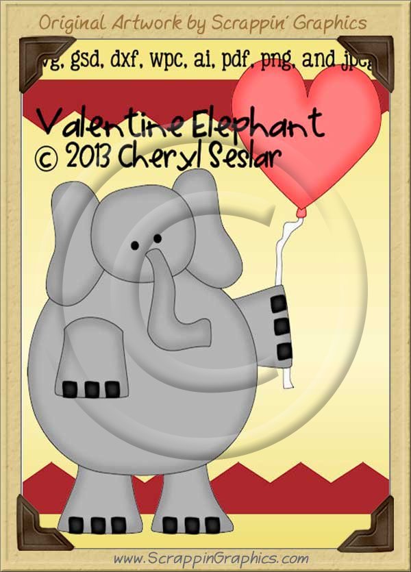 Valentine Elephant Cutter Cutting Files Collection - Click Image to Close