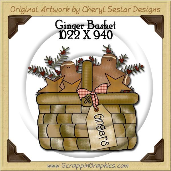Ginger Basket Single Graphics Clip Art Download - Click Image to Close