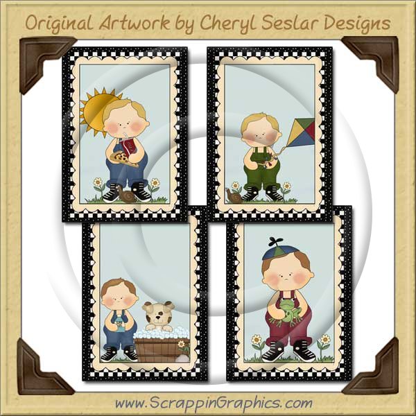Boys Will Be Boys Card Sampler Printable Craft Download - Click Image to Close