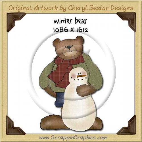 Winter Bear Single Graphics Clip Art Download