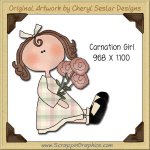 Carnation Girl Single Graphics Clip Art Download