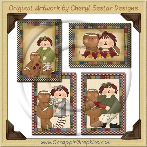 Annie & Ginger Sampler Card Printable Craft Download - Click Image to Close