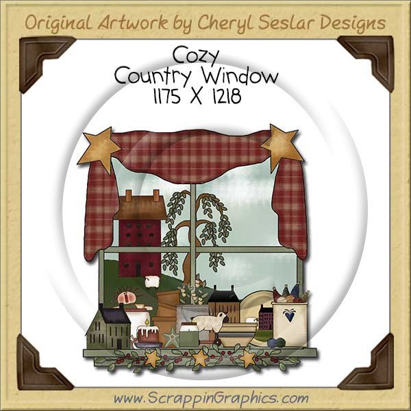 Cozy Country Window Single Clip Art Graphic Download - Click Image to Close