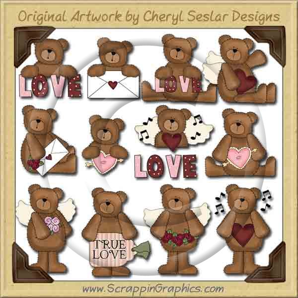 Valentine Bears Collection Graphics Clip Art Download - Click Image to Close