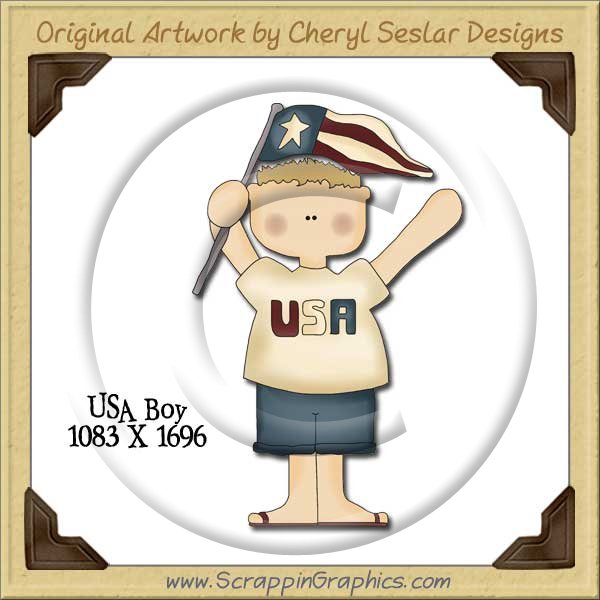USA Boy Single Graphics Clip Art Download - Click Image to Close