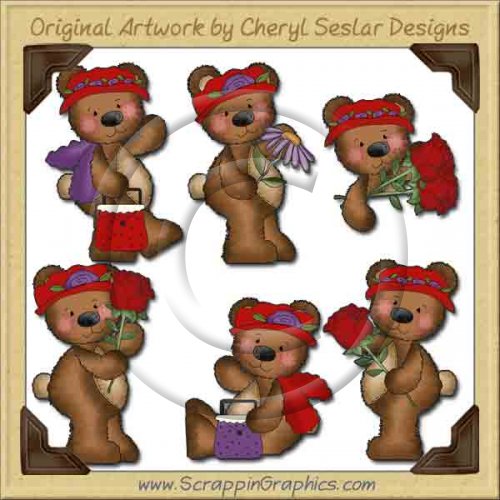 Raggedy Bears Red Hatters Graphics Clip Art Download