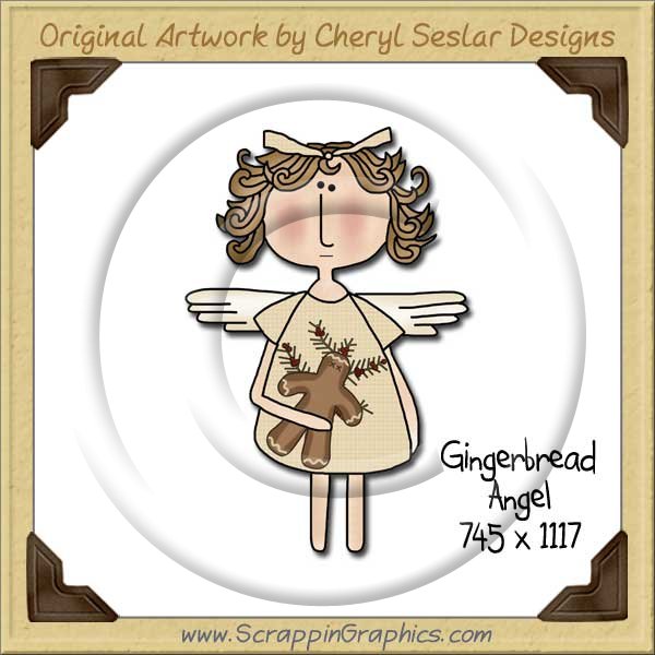 Gingerbread Angel Single Graphics Clip Art Download - Click Image to Close