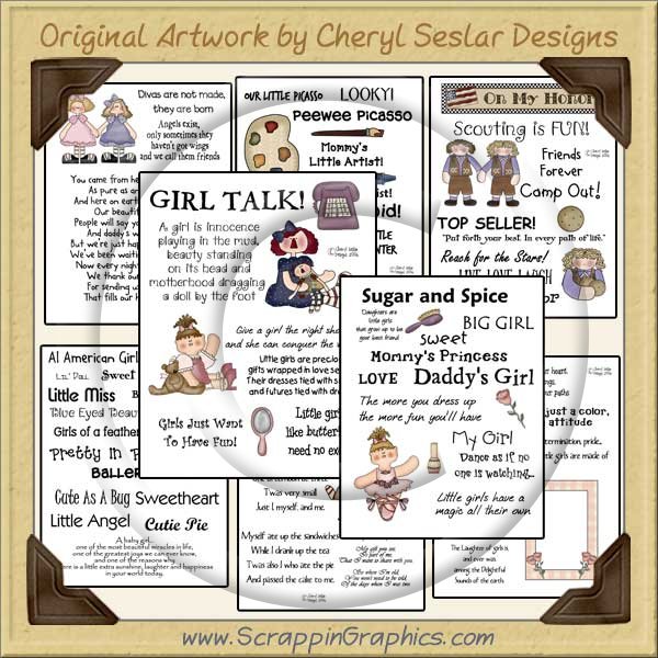 Reseller - Girl Talk Sentiments Transparency Sheets Clip Art Graphics - Click Image to Close
