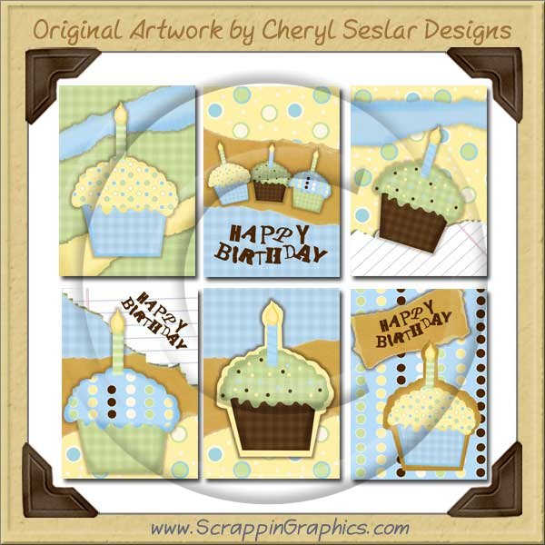 Hot Fudge Cupcake Cards Collection Printable Craft Download - Click Image to Close