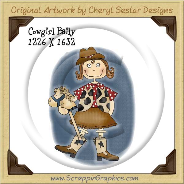 Cowgirl Bailey Single Graphics Clip Art Download - Click Image to Close