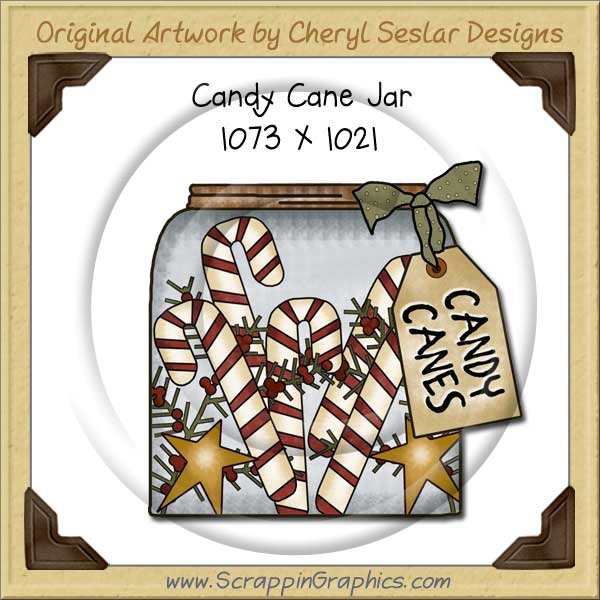 Candy Cane Jar Single Graphics Clip Art Download - Click Image to Close