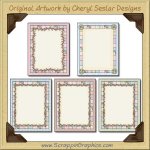 Shabby Pastel Card Frames Sampler Printable Craft Download