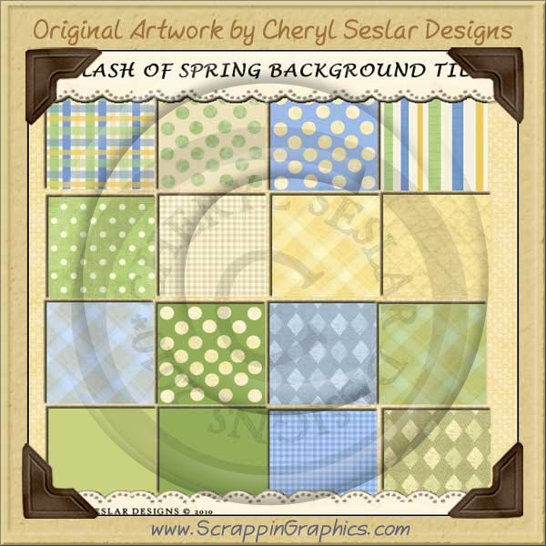 Splash Of Spring Background Tiles Clip Art Graphics - Click Image to Close