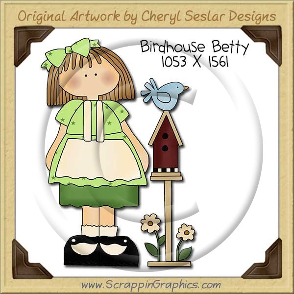 Birdhouse Betty Single Clip Art Graphic Download - Click Image to Close