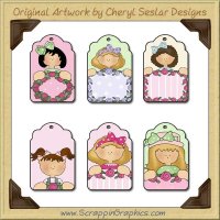 Bow Girl Tags Collection Printable Craft Download