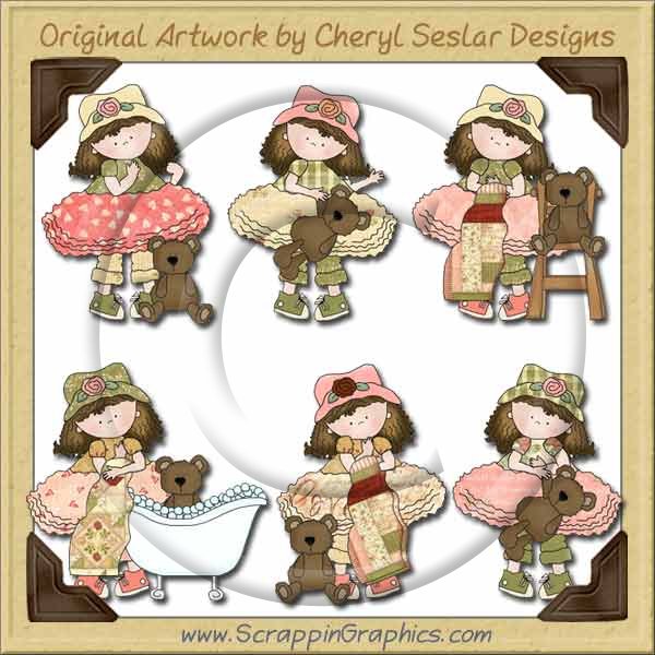 Cloey Loves Her Teddy Bear Limited Pro Graphics Clip Art Downloa - Click Image to Close