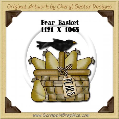 Pear Basket Single Graphics Clip Art Download