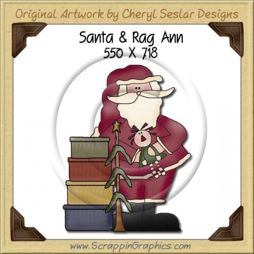 Santa & Rag Ann Single Graphics Clip Art Download