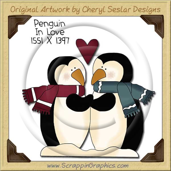Penguin In Love Single Clip Art Graphic Download - Click Image to Close