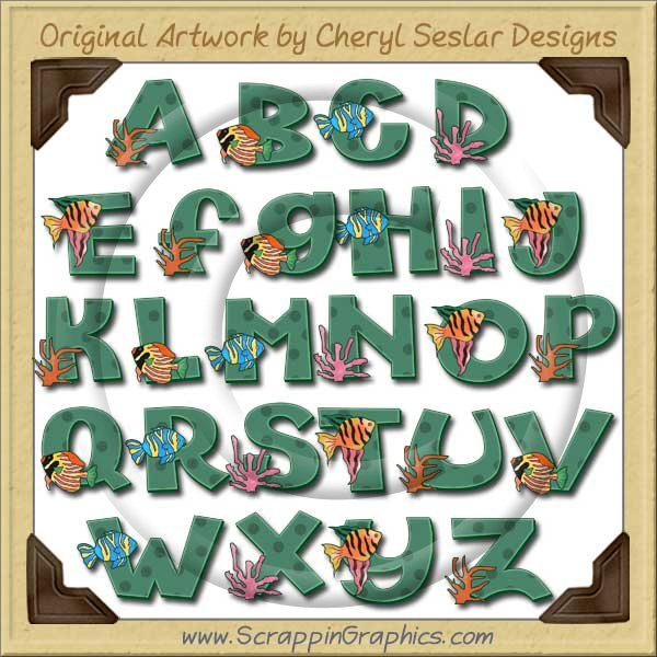 Tropical Fish Alphabet & Numbers Clip Art Download - Click Image to Close