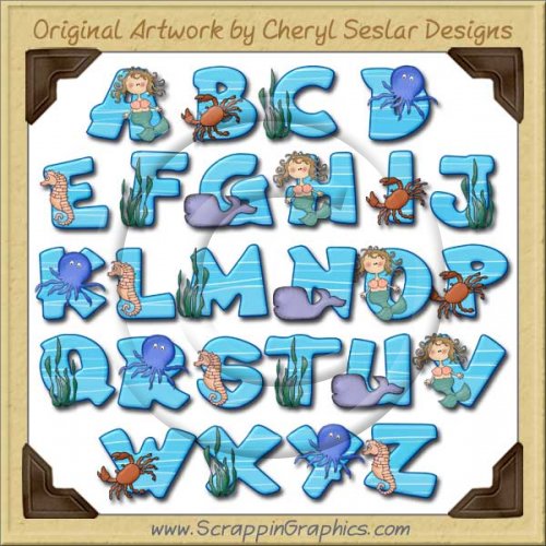 Sea Animals Alphabet & Numbers Clip Art Download