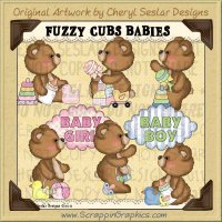 Fuzzy Cub Baby Bears Limited Pro Clip Art Graphics