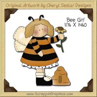 Bee Girl Single Clip Art Graphic Download