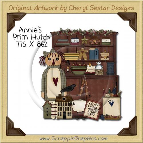 Annie's Prim Hutch Single Clip Art Graphic Download
